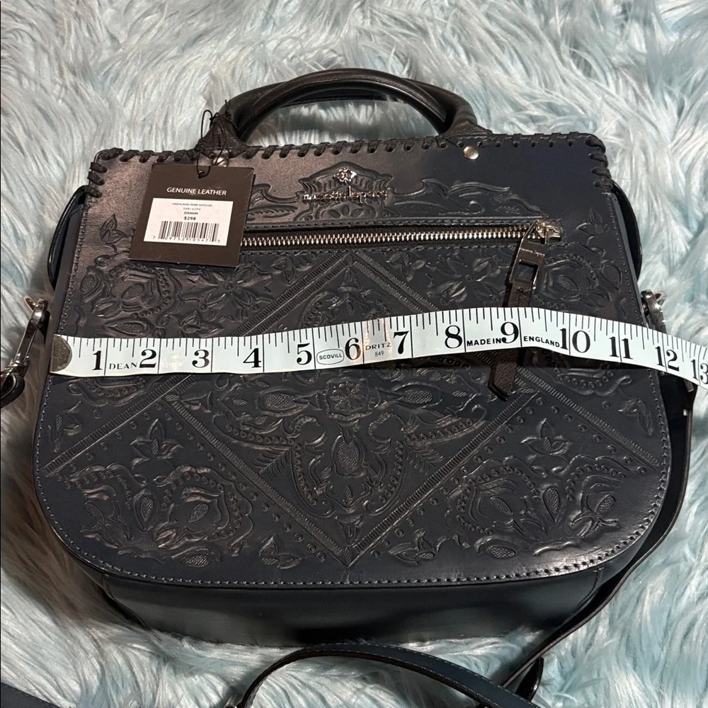 NWT Nanette Lepore Highland Park Leather Satchel in Denim